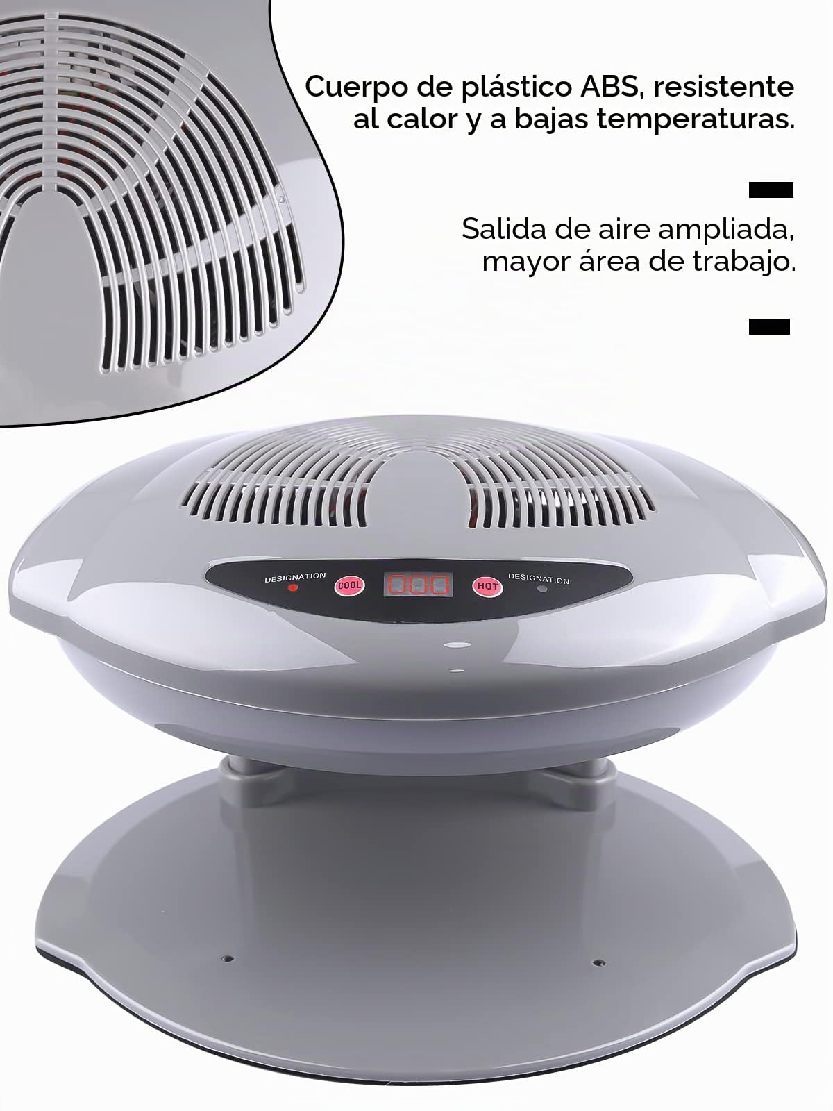 Kalolary - Lámpara de uñas, 400 W, secador de pelo, para manos y pies, sensor automático cálido y fresco, uso en el hogar y el salón (gris)