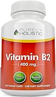 Vista 1 de Purely Holistic Vitamina B2 Riboflavina 400 mg - 240 cápsulas veganas, suministro para 8 meses - Vitaminas B2 de alta resistencia - Sin OMG y sin