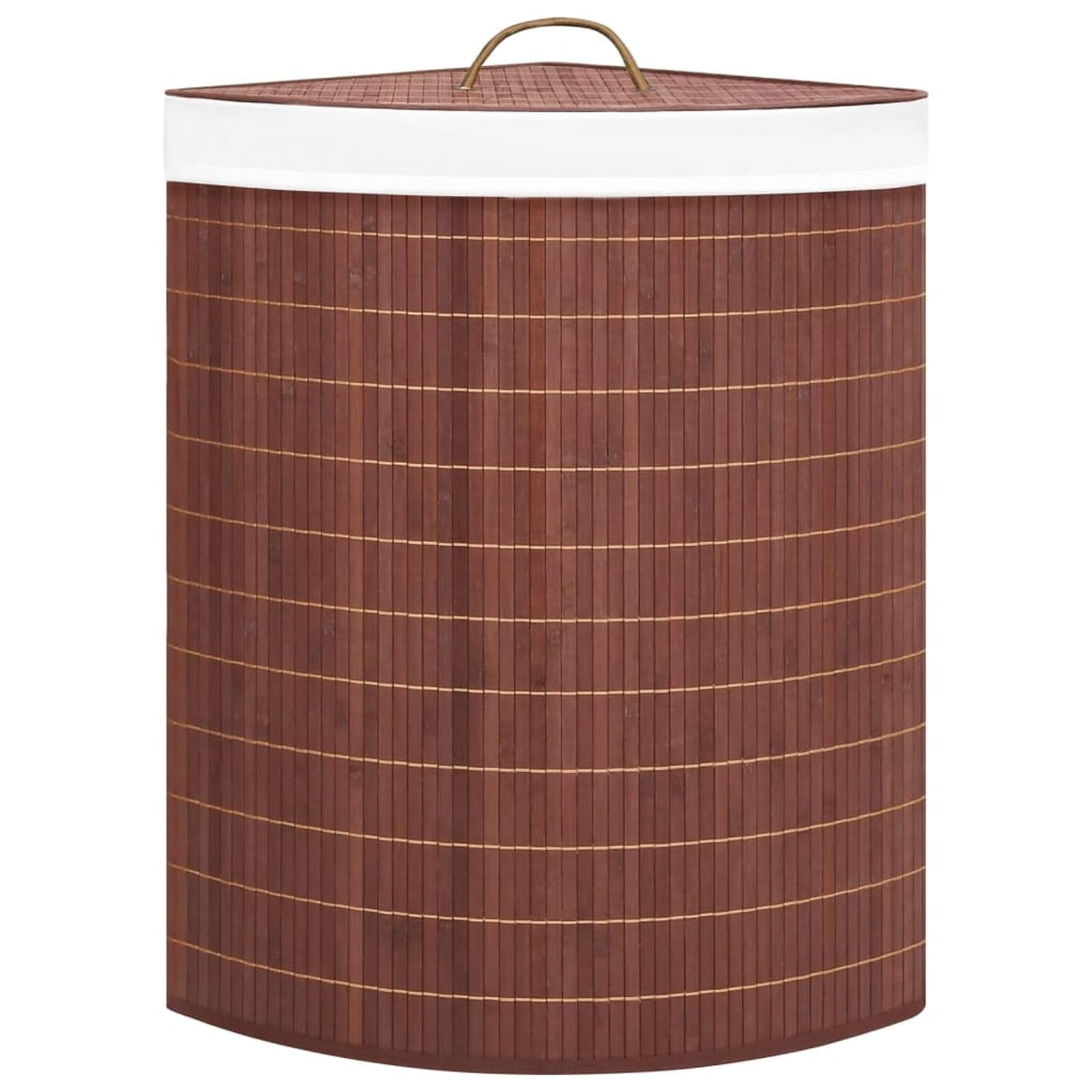 Cesto Portabiancheria Angolare in Bambù Marrone 60 L,Cesto portabiancheria con coperchio,cestino per biancheria in bambù,pieghevole,con borsa rimovibile lavabile,maniglie,per lavanderia,camera d