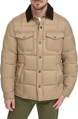 Dockers Quilted Puffer Shacket Matelassée, Récolte dorée, XXL Hommes