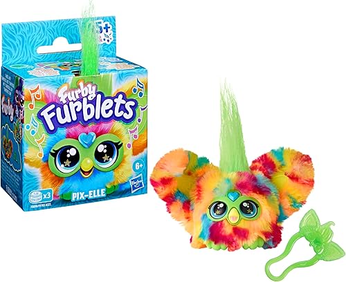 Miniatura 11 de Furby Furblets Pix-Elle Mini Friend, más de 45 sonidos, música gamer y frases furbish, juguetes de peluche electrónicos para niñas y niños de 6 años
