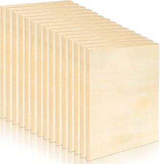 Uoeo 15 Pack 12x8 Inch Unfinished Pine Wood Canvas Panels for Acrylic Pouring, Oil Painting, Crafts & DIY Art