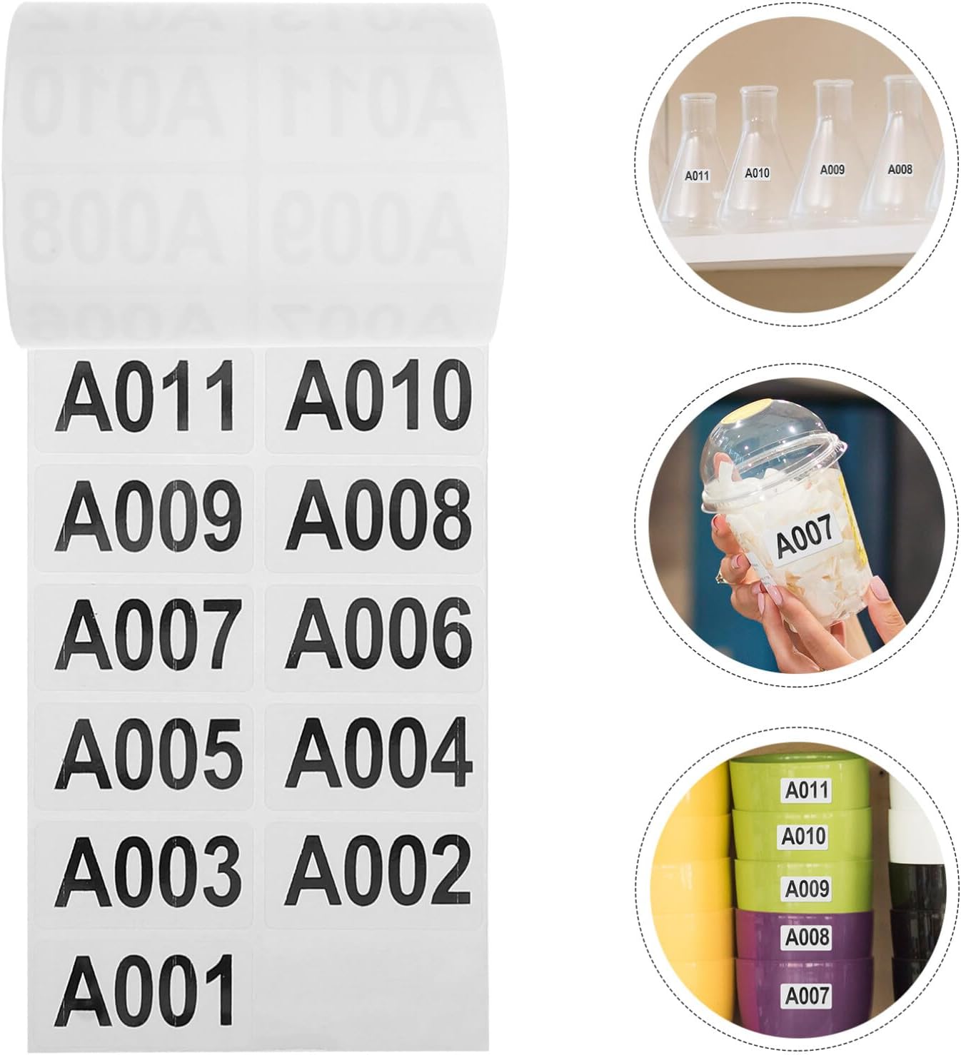 1 Roll Numbered Stickers Labels, Paper Inventory Labels