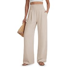 Tall Women's 32"/34"/36" Inseam Palazzo Pants High Waisted Casual Wide Leg Summer Beach Lounge Trousers