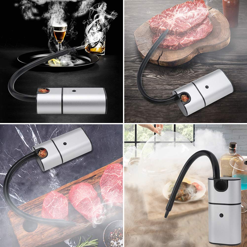 Affumicatore a freddo, portatile, per barbecue e cibi freddi, infusore per formaggi, salmone, salsicce, carne, cocktail (come mostrato)