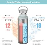 Neihepal Fog Stainless Steel Water Bottles,20 Ounce Vacuum Insulated Double Wall Travel Bottle with Leak Proof Lid of Handle,Metal Reusable Standard Mouth Flask for School,Hikers,Gift