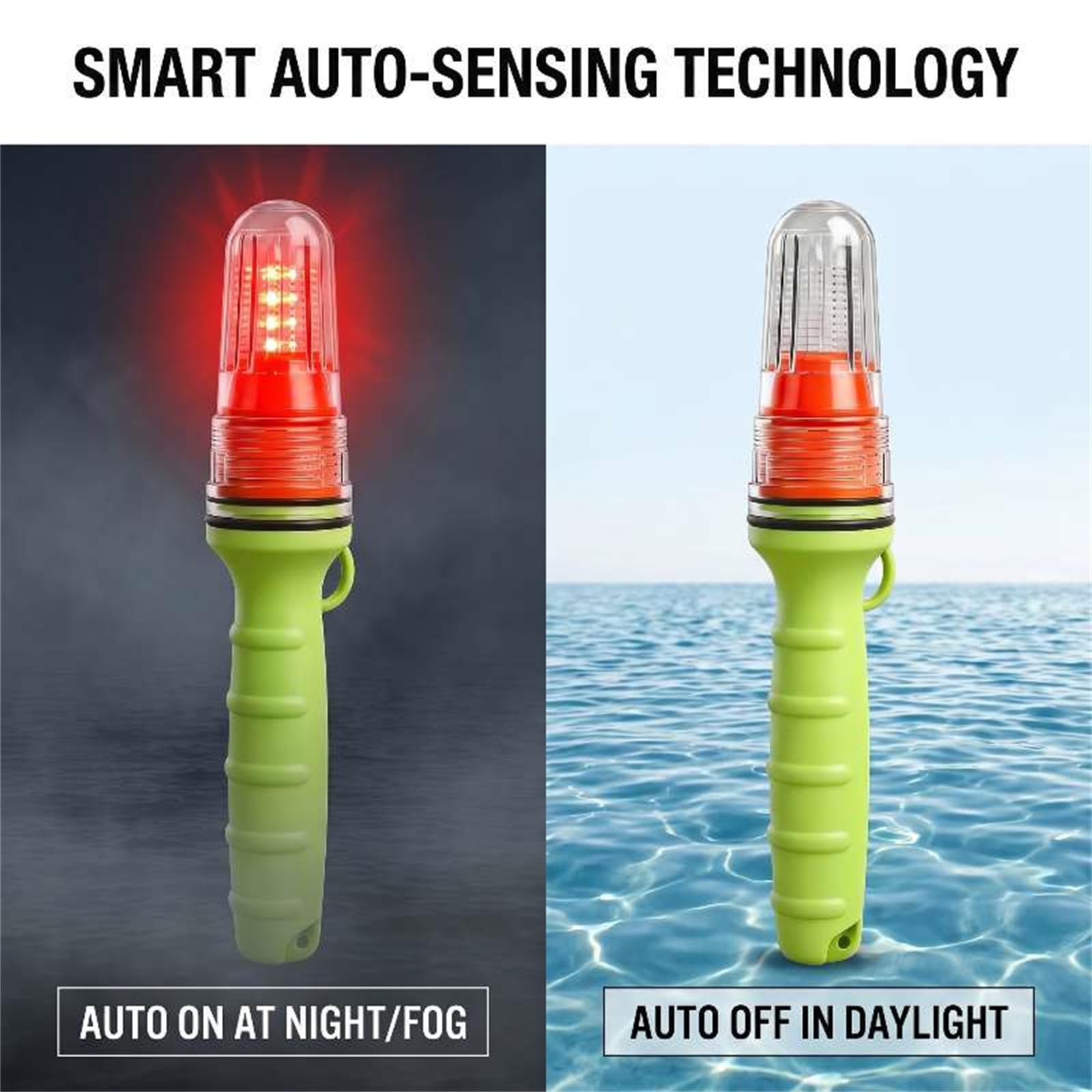 3 PCS Boat Flares,Coast Guard Approved Marine Electronic Distress Flare,Waterproof LED Emergency Signal Light for Fishing Boats,Buoys,Life Rafts (Blue+White)