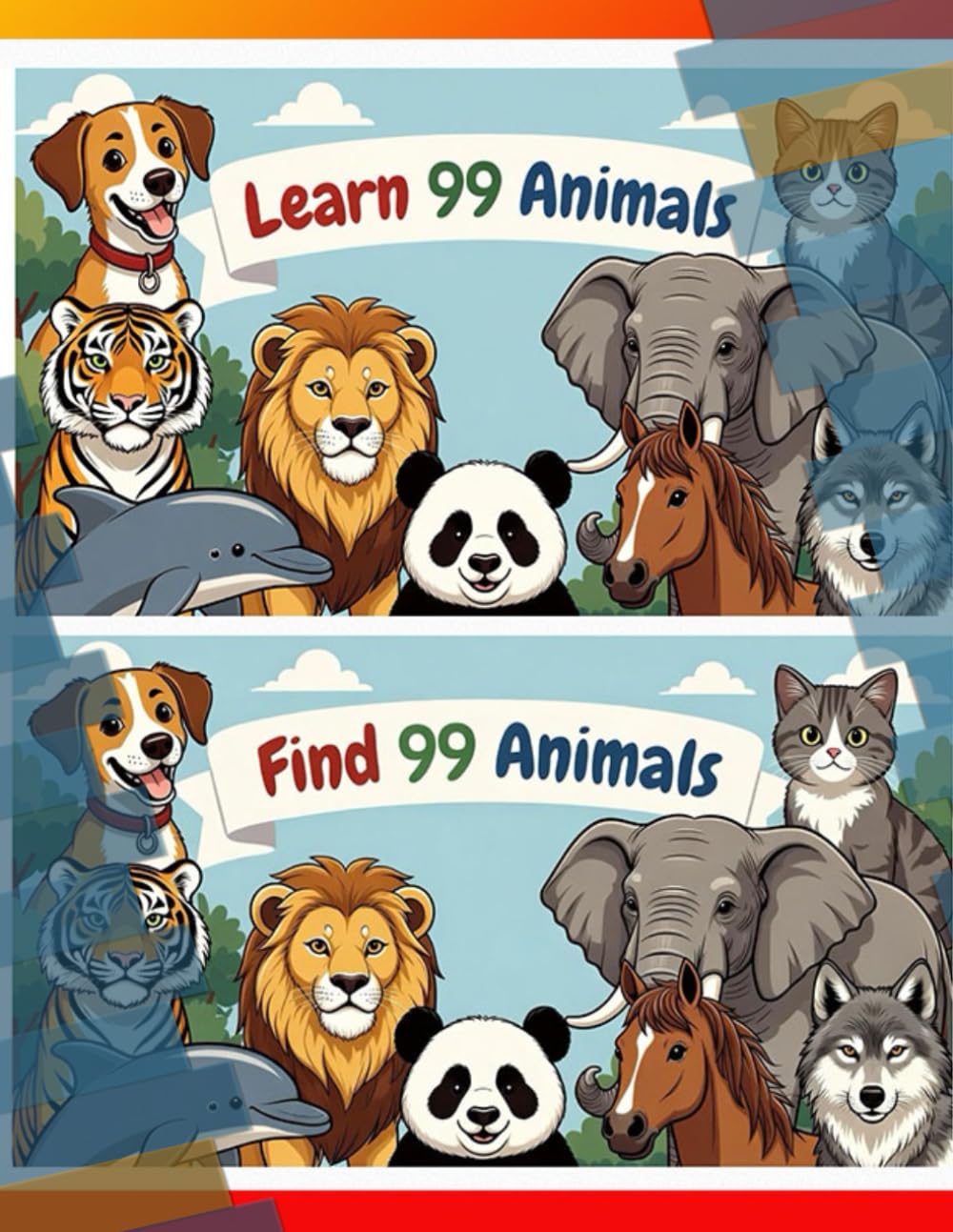 LEARN AND FIND 99 WILD ANIMALS FOR CHILDREN AGES 0-5 YEARS: Early Learning Board Books for Babies, Toddlers & Preschoolers with colourful drawings and puzzles | Ages 0-5 Years