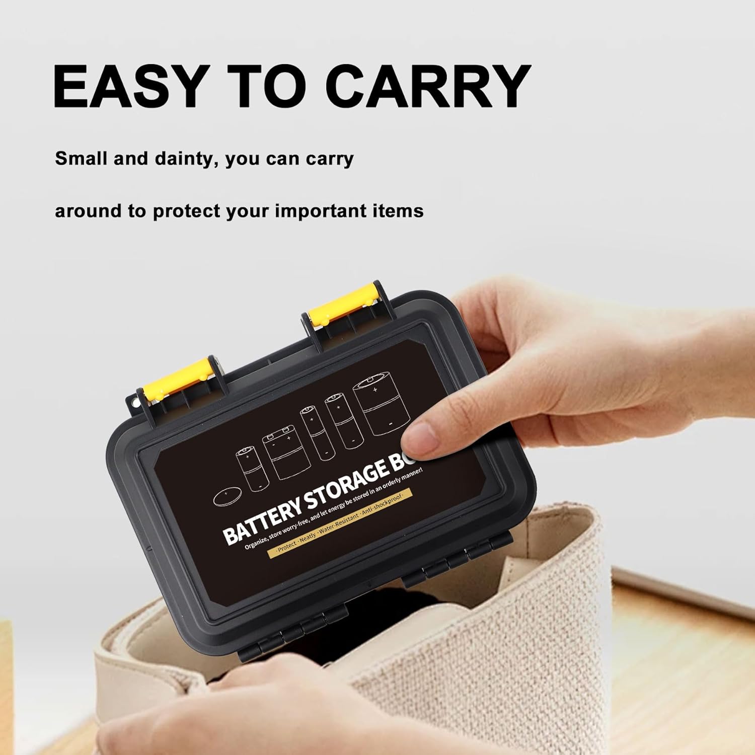 9V & CR2 CR123A Lithium Battery Storage Case,14 Slots Organizer Box for CR17345/CR16340/CR18350/CR15270(CR2)/PP3, Waterproof Hard,for Household Outdoor,[Battery Not Included,Case Only]