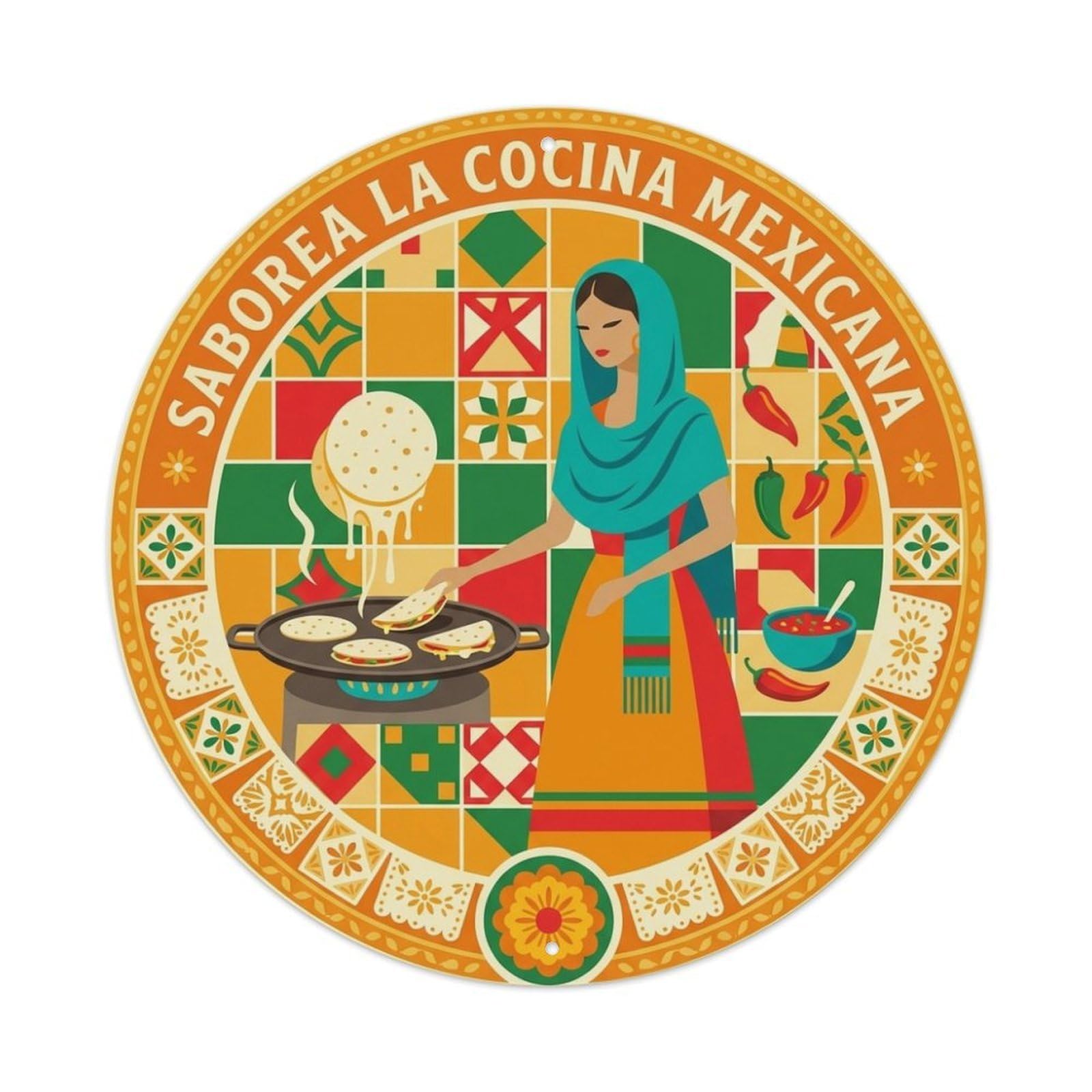 Mexican Cuisine Quesadillas Culinary Travel Food Metal Tin Sign