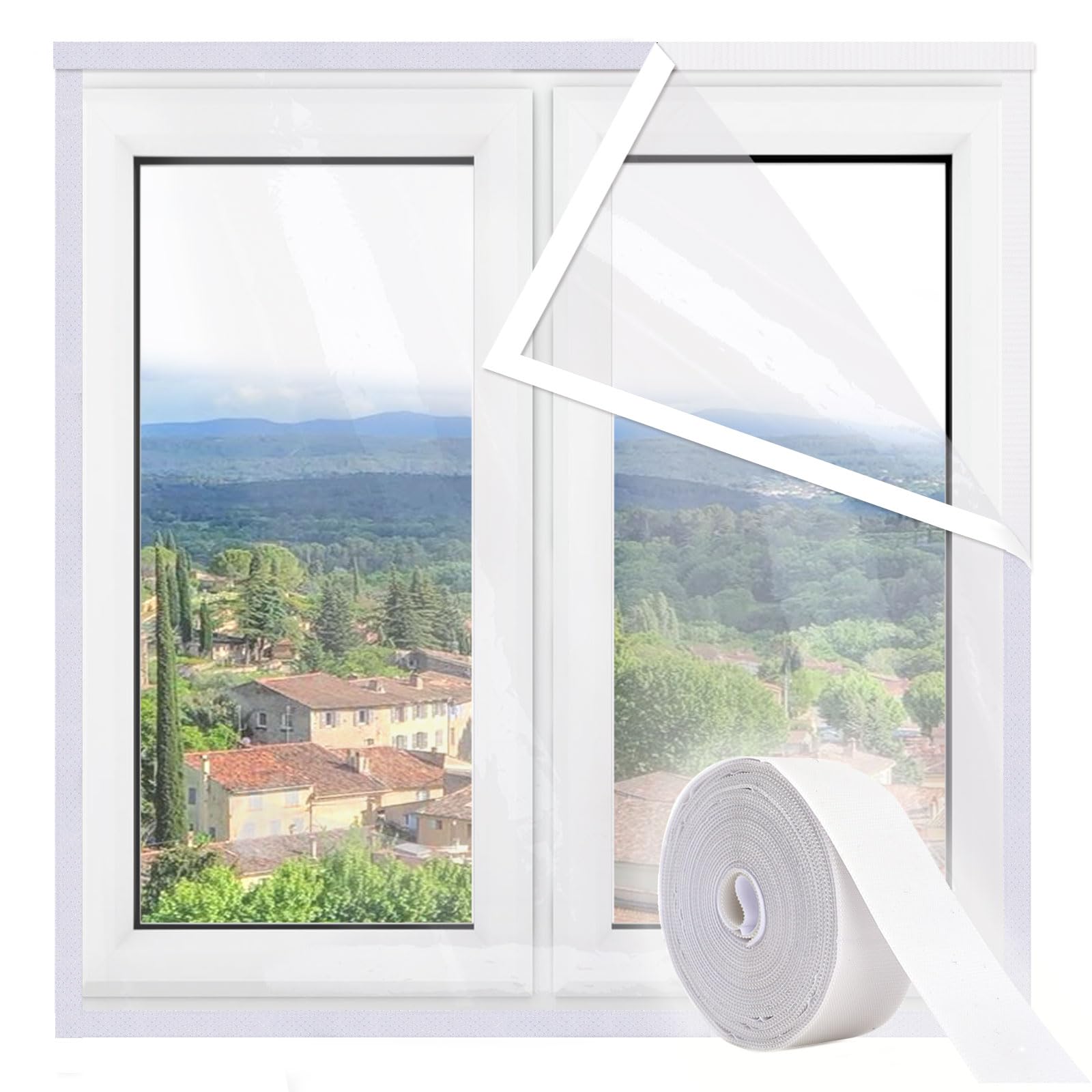 Rideau thermique isolant fenetre film EVA transparent sans percer