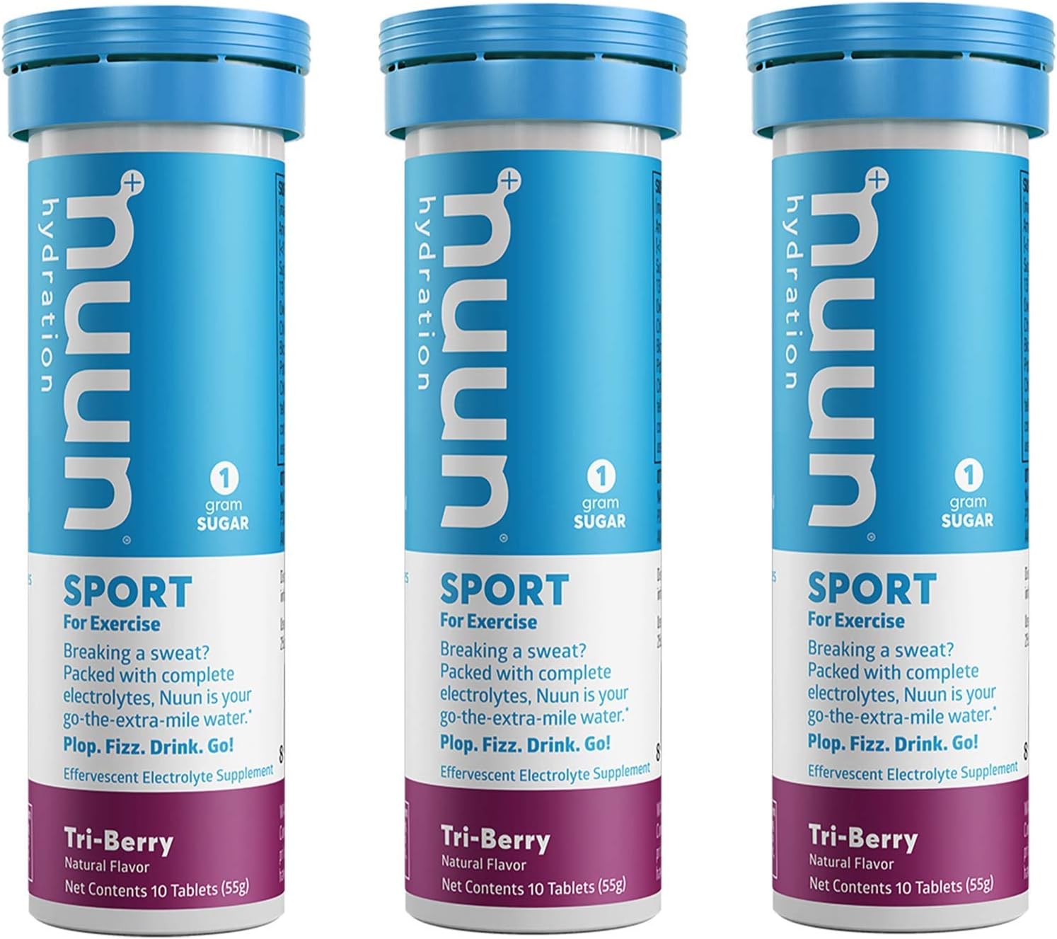 Nuun Active: Tri-Berry Electrolyte Enhanced Drink Tablets, 10 Count (Pack of 3) : Health & Household