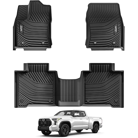 3W Floor Mats Fit 2022-2026 Toyota Tundra (Only for CrewMax Cab), TPE All Weather Custom Fit Floor Liner for Tundra SR/SR5/TRD PRO/Limited/Platinum/Castone Accessories Car Mats Easy Clean