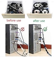 Vista 5 de 54 Yards x 1/2 Inch Reusable Cable Ties - BSELEYY Adjustable Cord Straps Cable Management Tape Cord Organization Straps Hook Loop Tape Cord Wrap for