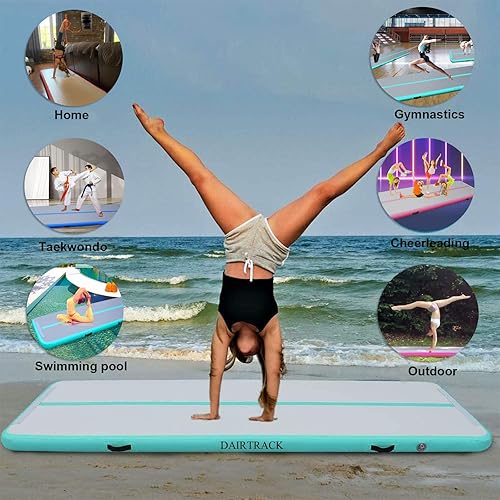 Miniatura 7 de IBATMS - Colchoneta inflable de gimnasia de 10, 13, 16, 20 pies, para entrenamiento de gimnasia, uso doméstico, animadoras, yoga, agua