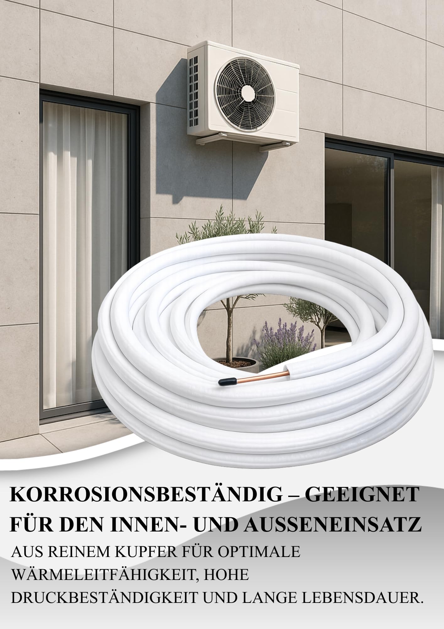 Black panda Kupferrohr-Set 1/4" & 3/8" – 2x24 m mit 9 mm Isolierung - Klimaanlagen Rohre aus hochwertigem Kupfer für Split-Klimageräte - Energieeffizient & korrosionsbeständig