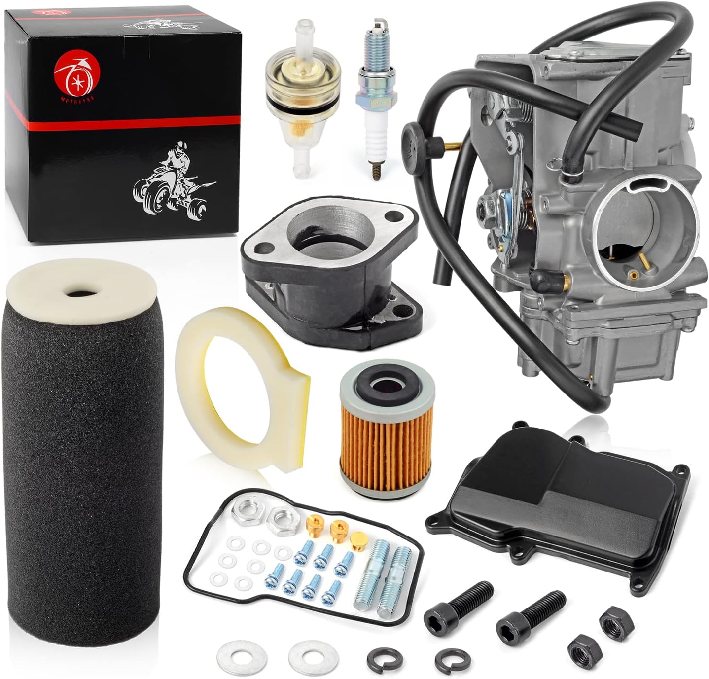 Carburetor Carb & Air Filter foam & Intake Manifold Boot