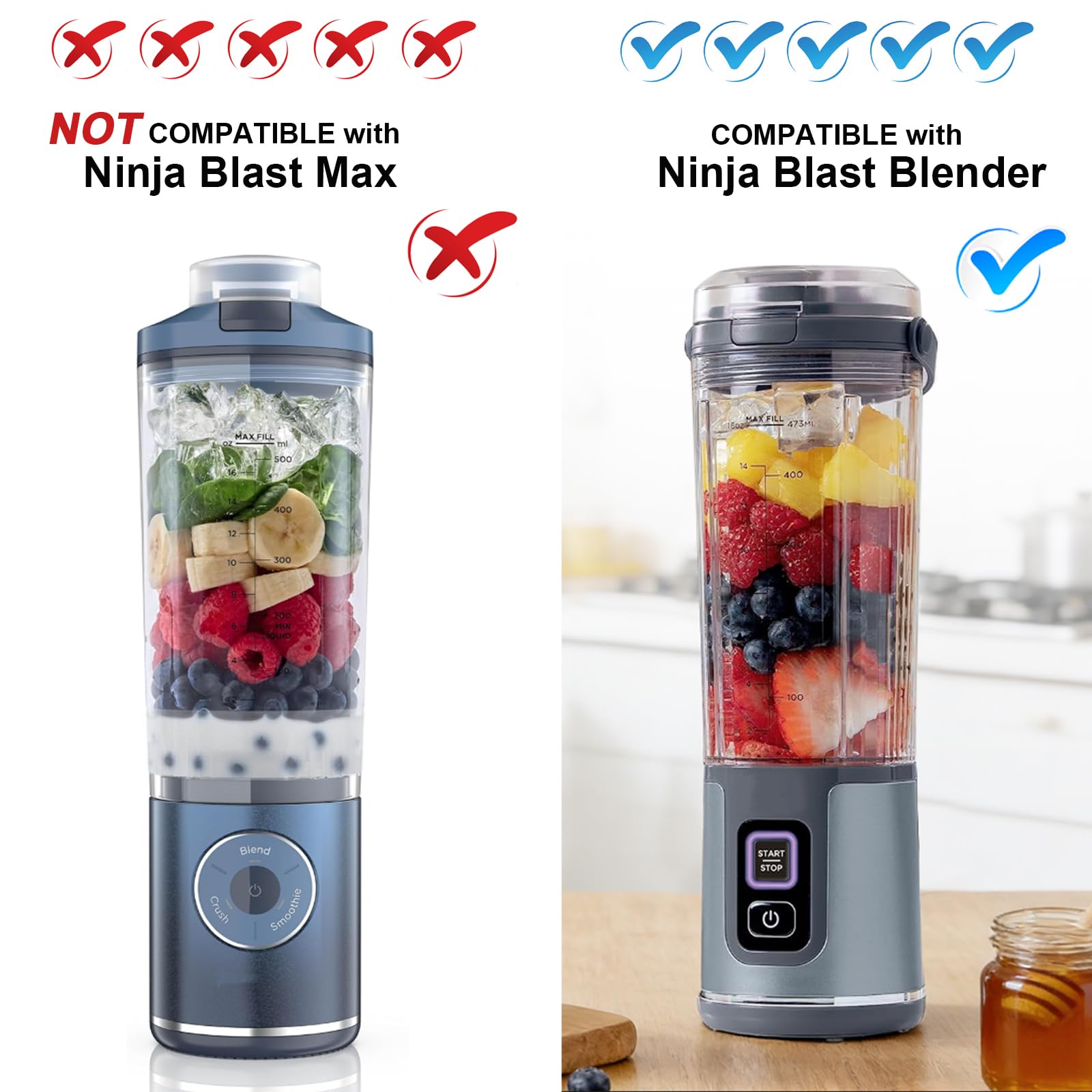 Amazon.com: Ninja Blast Accessories 3pcs - Replacement Parts 18oz