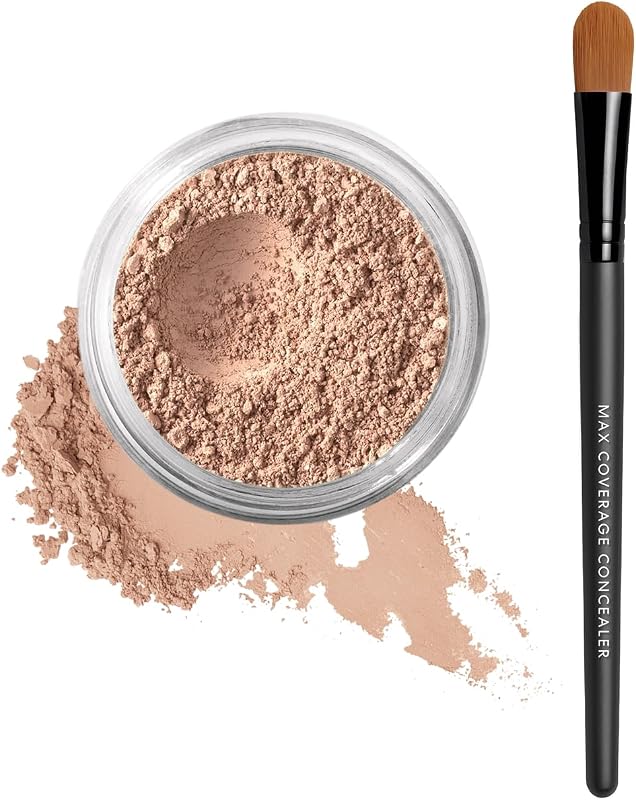 bareMinerals Loose Powder Concealer SPF 20 + Maximum Coverage Flat Concealer Brush Bundle