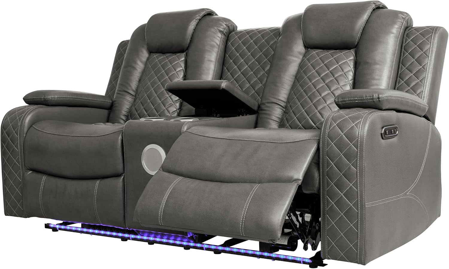Ball & Cast Power Recliner Sofa Set Leather Reclining Couch Home Theater Seating 3PCS Recliner Couch Loveseat & Chair Sets with Wireless Charing,Cup Holders,Storage Box for Home Theater,Living Room
