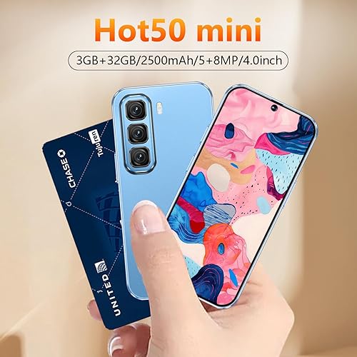 Miniatura 3 de Mini smartphone 4G desbloqueado con pantalla HD de 4.0 pulgadas, 3 GB de RAM+32 GB de ROM, cámara dual SIM dual, Android 10.0, WiFi, Bluetooth, FM,
