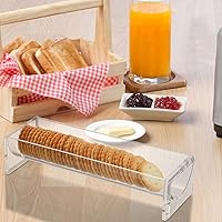 Vista 5 de SOUJOY 4 Pack Cracker Tray for Serving, Acrylic Biscuit Stand Cracker Server Holder, Rectangular Clear Food Display Holder for Countertop, Home