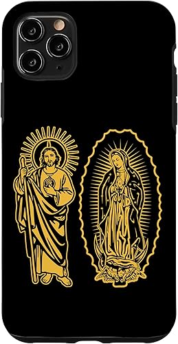 Funda para iPhone 11 Pro Max San Judas Tadeo y La Virgen De Guadalupe