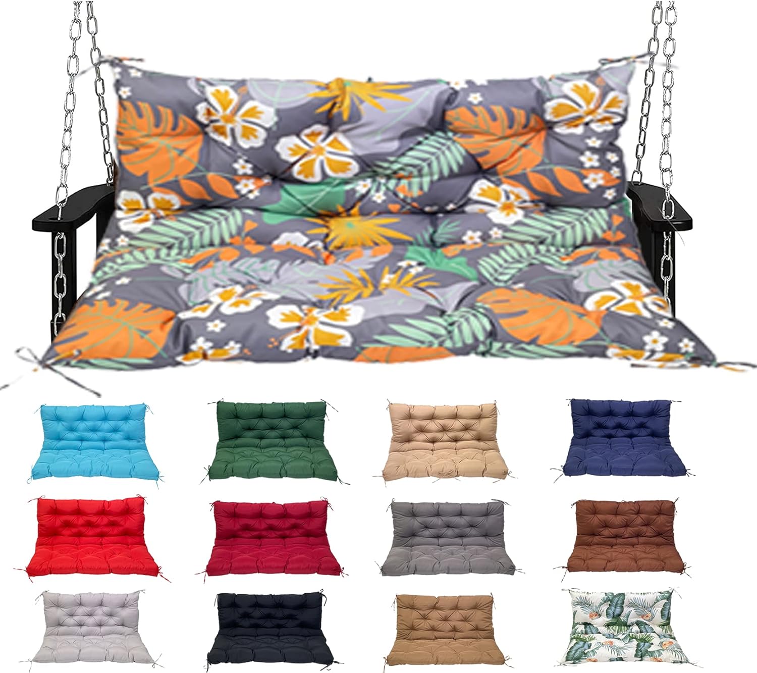 3 seat swing cushion replacement 60x40in Waterproof Porch Swing