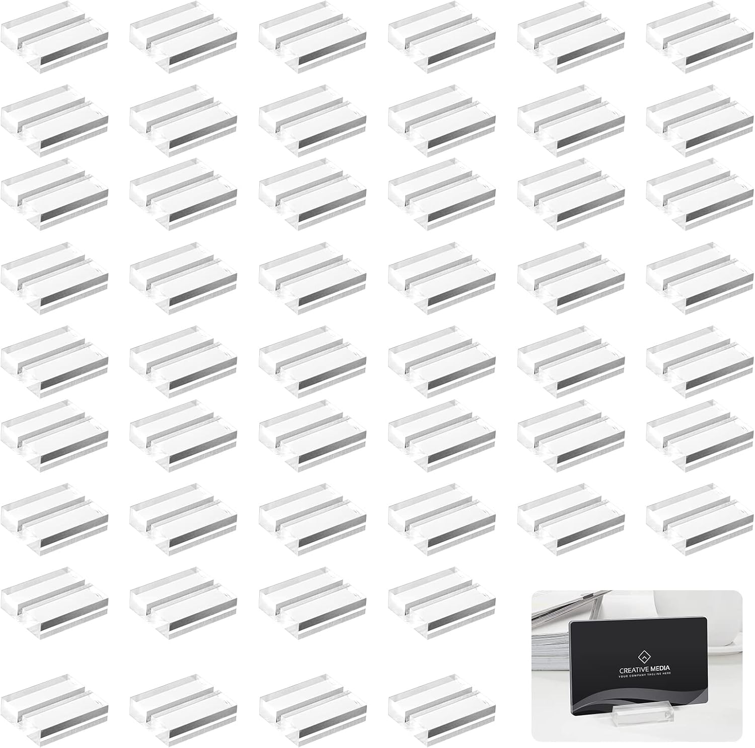 SETROVIC 50 Pcs Acrylic Place Card Holder, Card Display