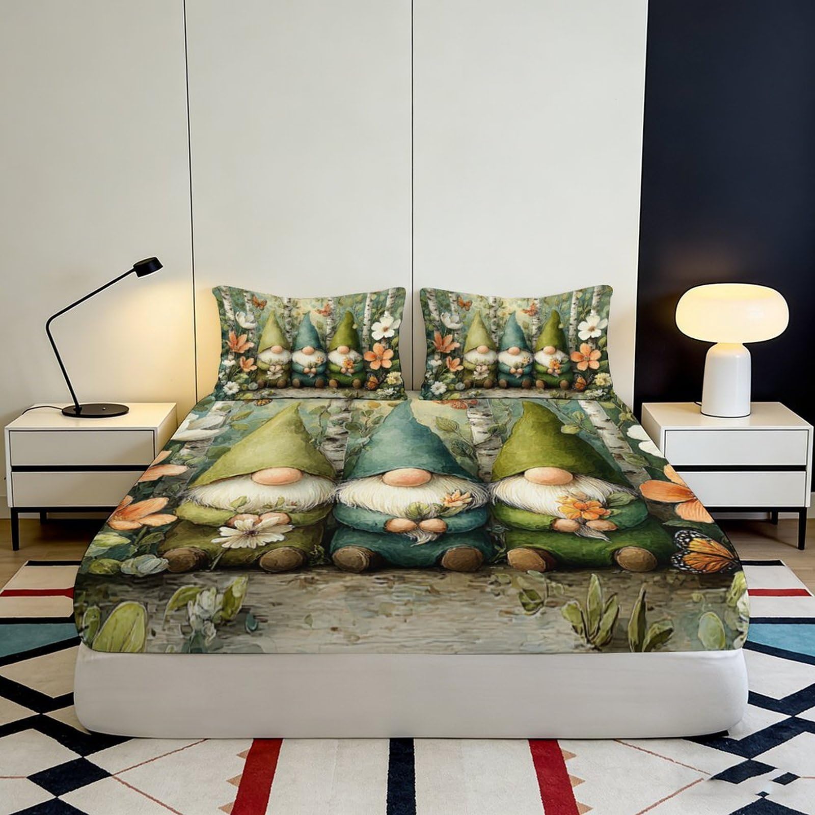 Lenzuolo con angoli elasticizzati con stampa 3D, in microfibra, con tasche profonde, antiscivolo, per camera da letto, protezione per materasso, 90 x 200 x 25 cm, 90 x 200 x 25 cm