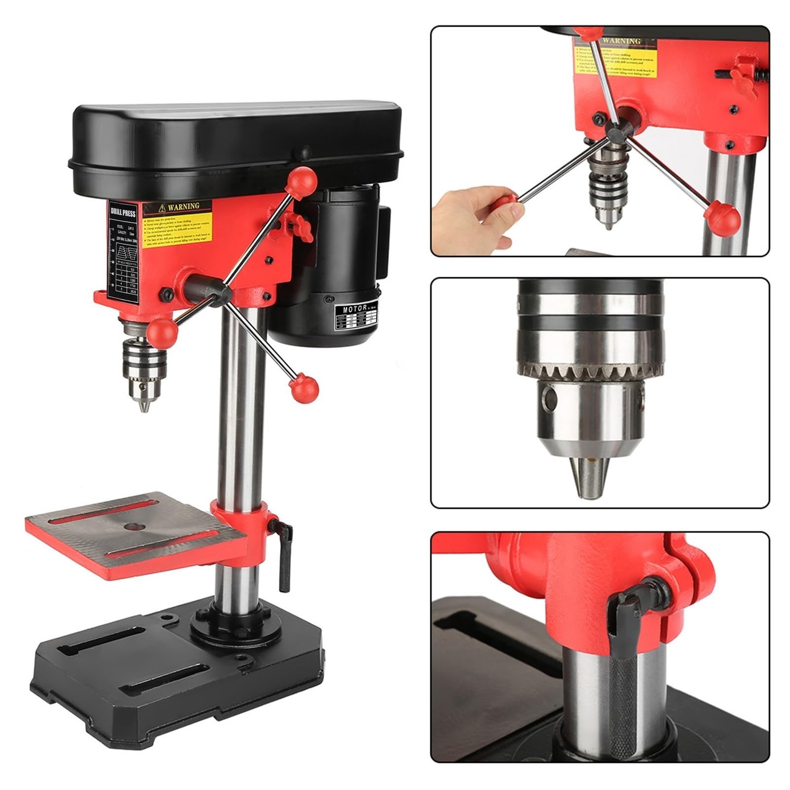 Trapano da banco a colonna Supporto for lavoro Montato su 350 W 5 velocità 50 mm Strumento di riparazione for Macchinari da officina