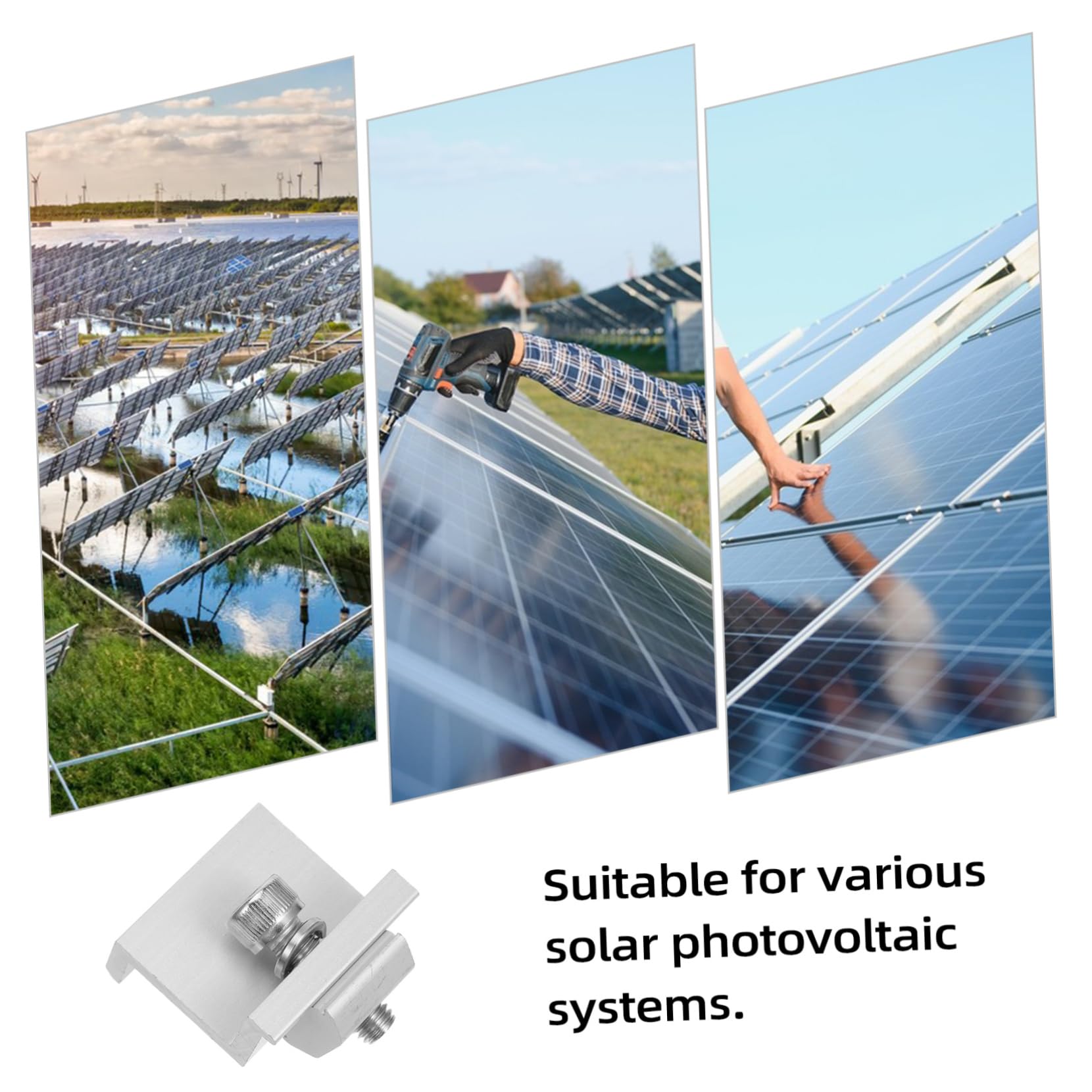 TOYANDONA 12piezas Abrazaderas De Montaje Para Paneles Solares Soporte Fijo Para Sistemas Fotovoltaicos Fácil Instalación Para Uso Exterior