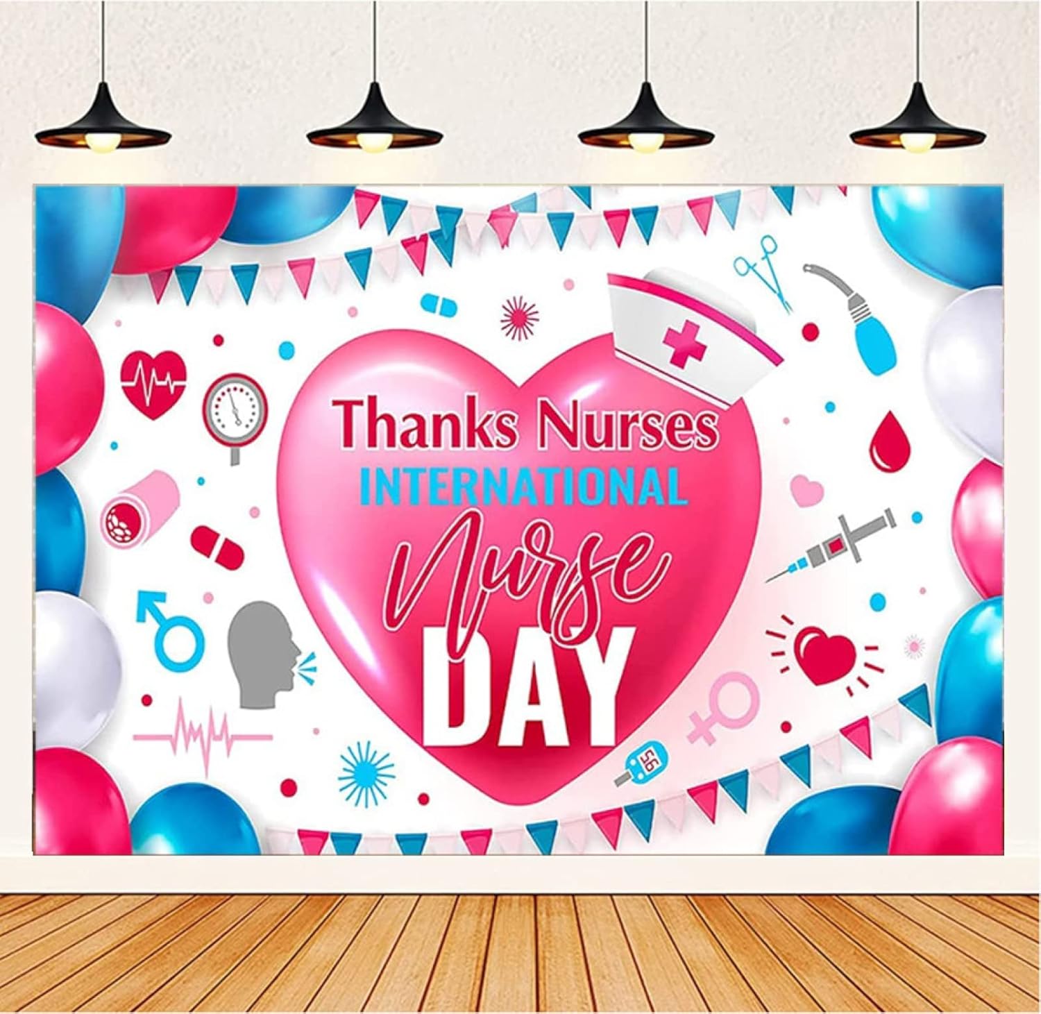 Amazon.com : Thank You Nurses Day Party Backdrop Nurse Day Party ...