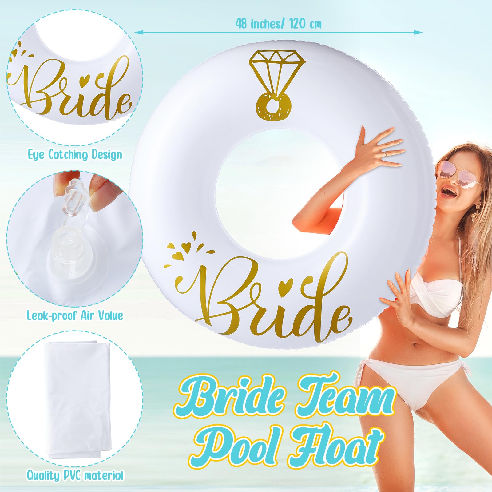 Bride Floatie Snapklik.com : Motionchic 5 Pcs Bride Pool Float Funny Bachelorette ...