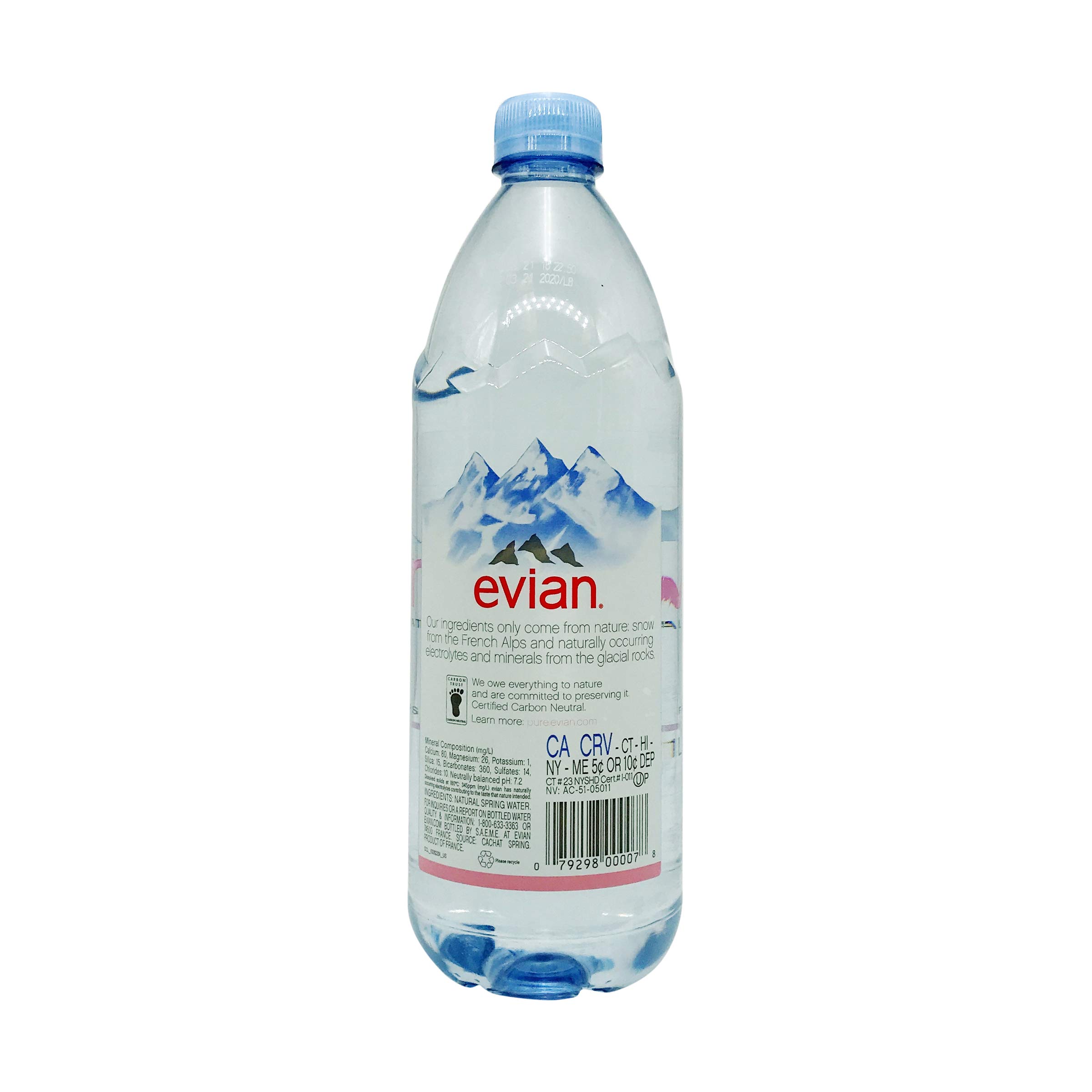 EVIAN Natural Spring Water 33.8 fz, 33.8 FZ