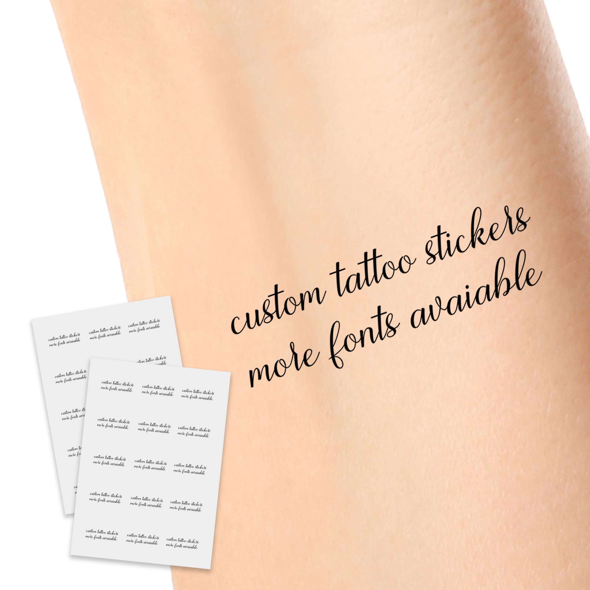 Personalized Temporary Tattoos Stickers, Customize Tattoo with Name Photo of your love for Birthday Parties Halloween, Easy to Clean Stickers 1 Set of