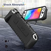Vista 5 de Fintie Kids Case for Nintendo Switch OLED Model 2021 with Game Card Slots - [Kids Friendly] Ultralight Shockproof Protective Cover, Ergonomic Grip