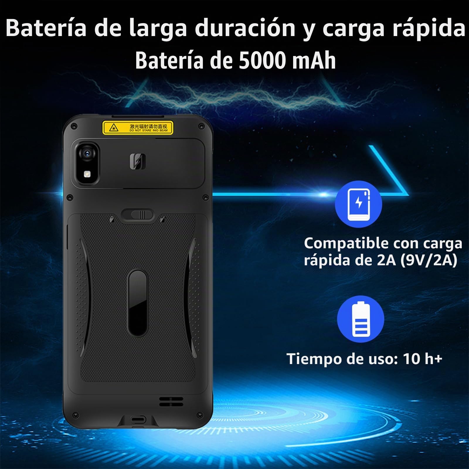 Escáner de Códigos de Barras Android 15, PDA Industrial Rugerizada con Pantalla Táctil de 6.08", 4GB+64GB, Escáner 1D/2D, IP68, 4G/Wi-Fi 5/BT 5.2, Batería de 5000mAh