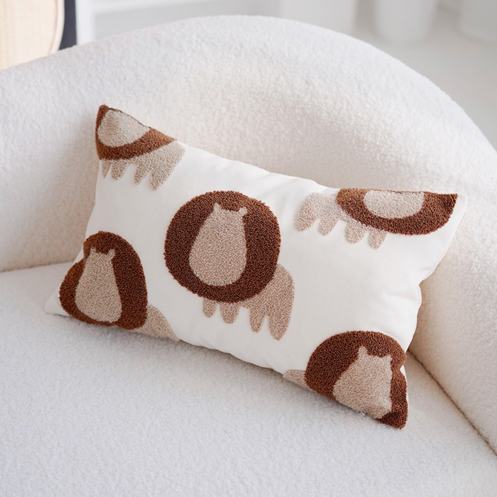 Taie d'oreiller de canapé motif chien blanc moderne et minimaliste 12x20