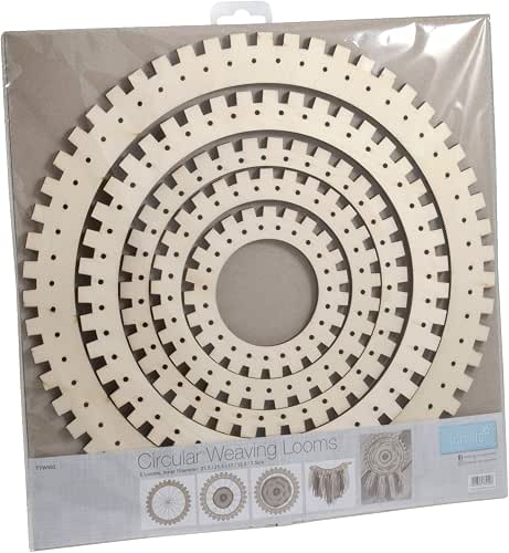 Trimits Weaving Looms: Circular: 5 Pieces, Wood, Assorted
