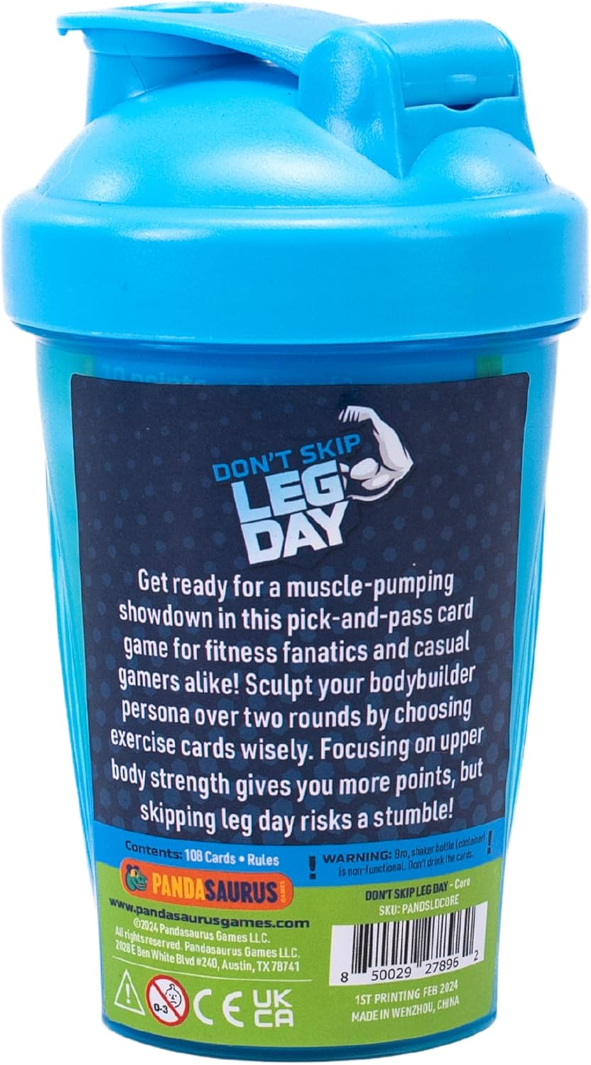 Don't Skip Leg Day Card Game - Ultimate Gym-Themed Strategy Game! Hilarious Workout Competition, Fun Family Game for Kids & Adults, Ages 8+, 3-6 Players, Made by Pandasaurus Games