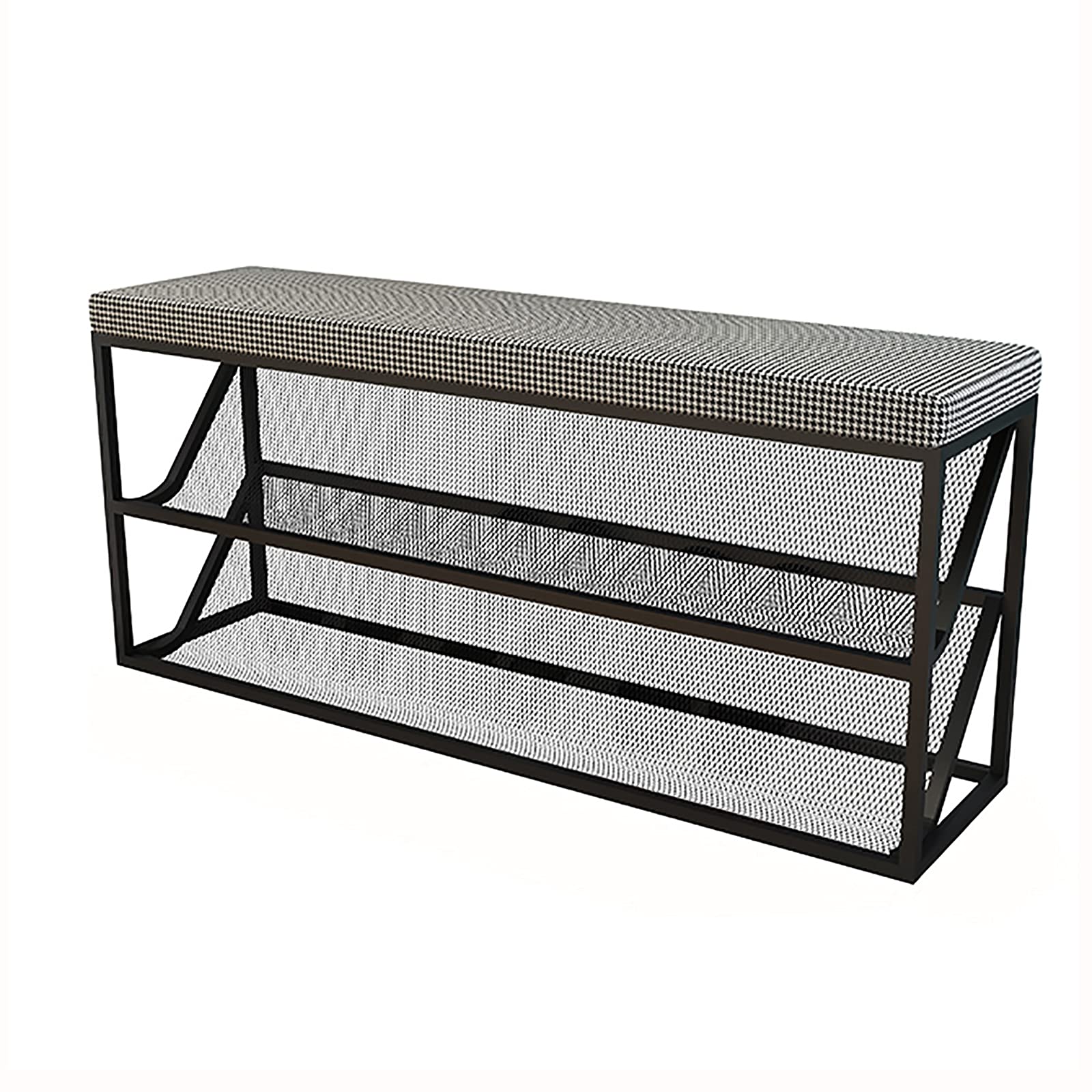 Meubles de rangement avec banc à chaussures d'entrée confortable à mailles