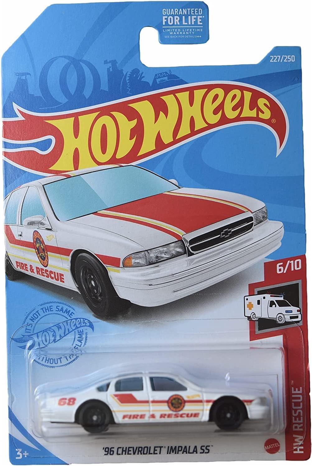 Hot Wheels '96 Chevrolet Impala SS, [White] 227/250 Rescue 6/10