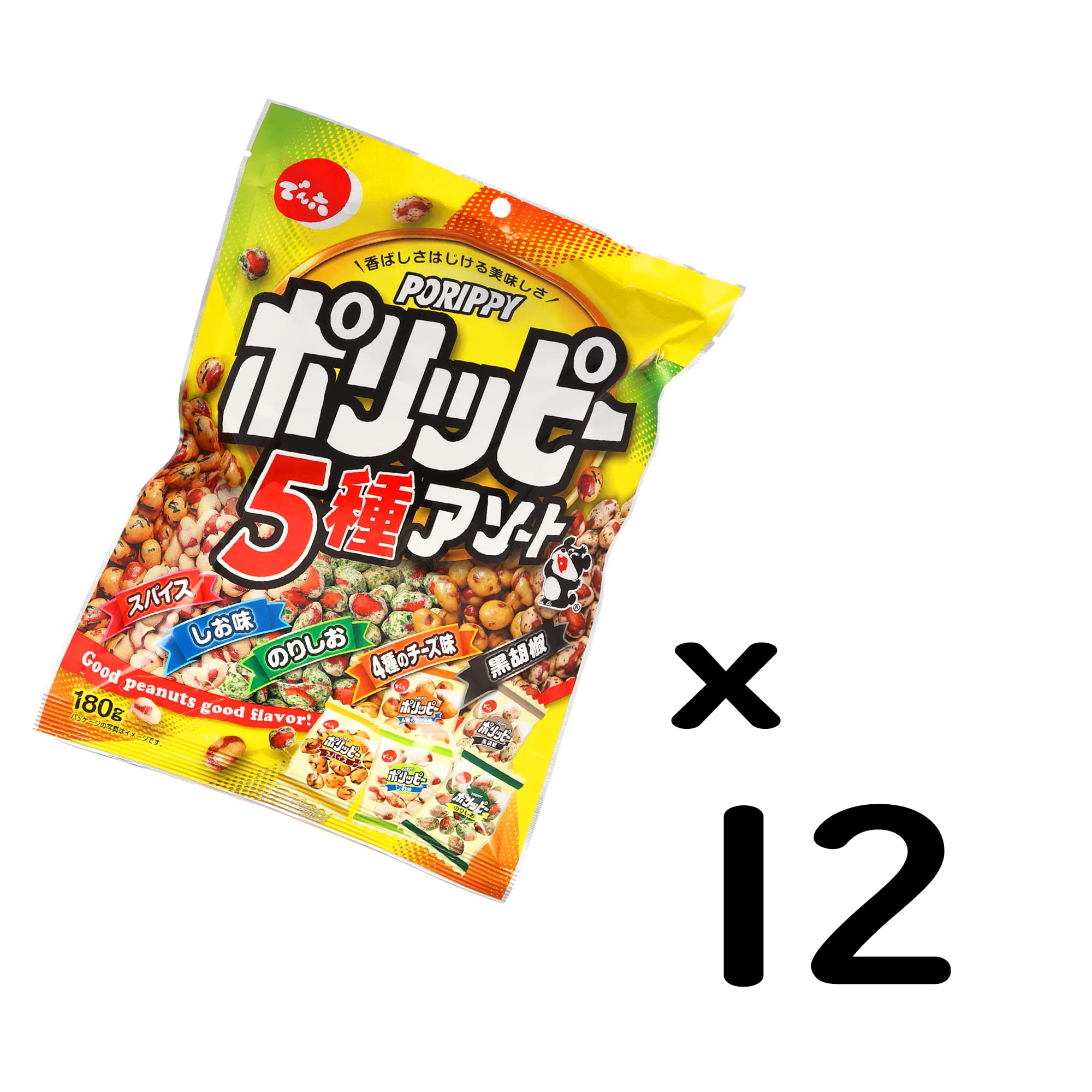 Amazon.co.jp: でん六 ポリッピーアソート 180g×12袋 : 食品・飲料・お酒