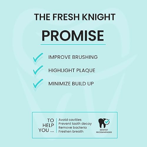 Miniatura 3 de Fresh Knight - Tabletas reveladoras de placa para dientes, 96 unidades, tabletas reveladoras dentales para niños o adultos, muestra placa, ayuda a