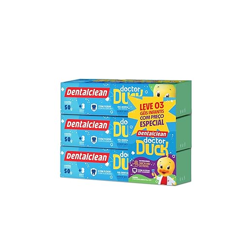 Dentalclean Gel com Flúor 50g Pack com 3 unidades, Dr Duck