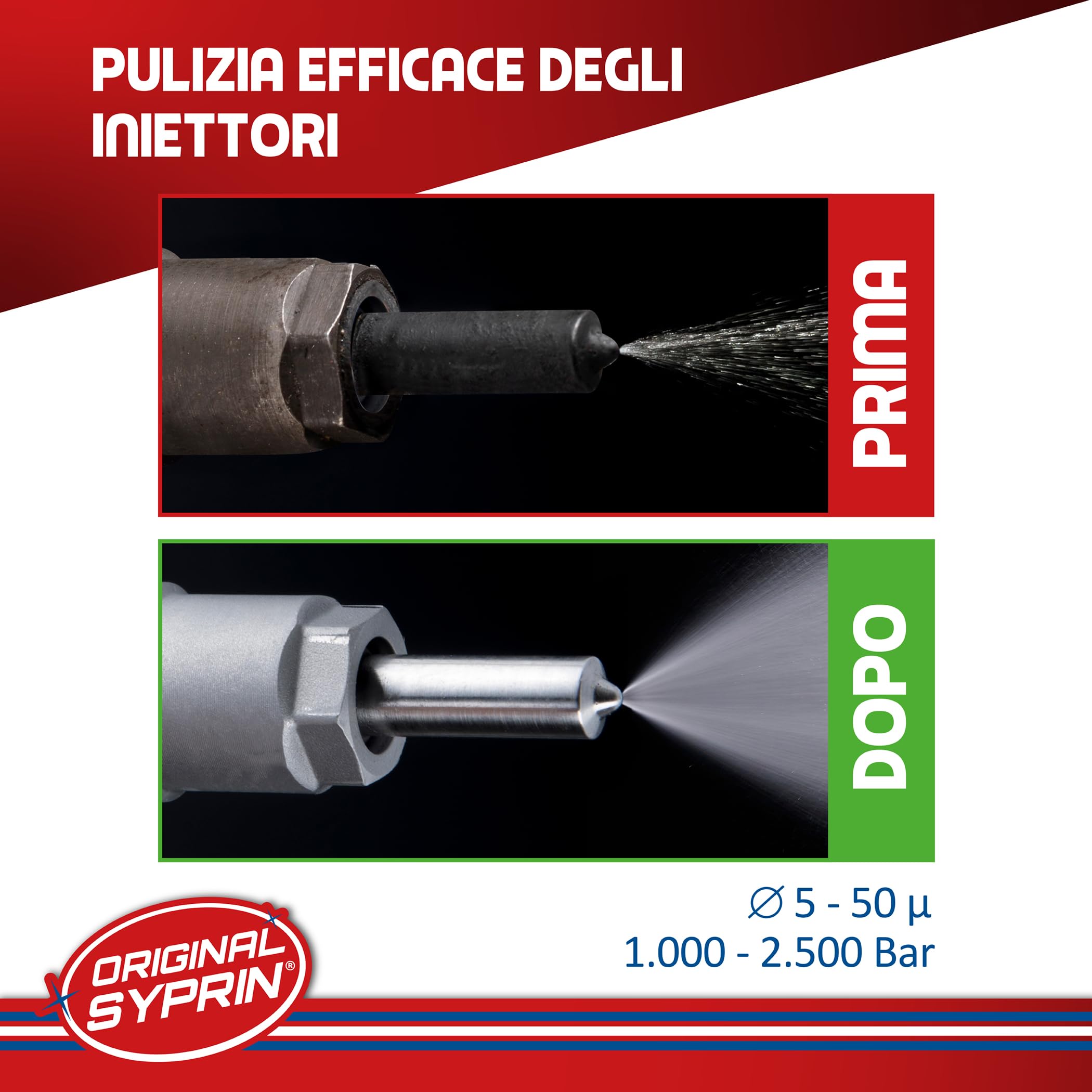 SYPRIN Pulitore Iniettori Diesel, ottimizza e pulisce iniettori, ugelli di iniezione, filtri antiparticolato Diesel, Dpf - additivo 1x500ml