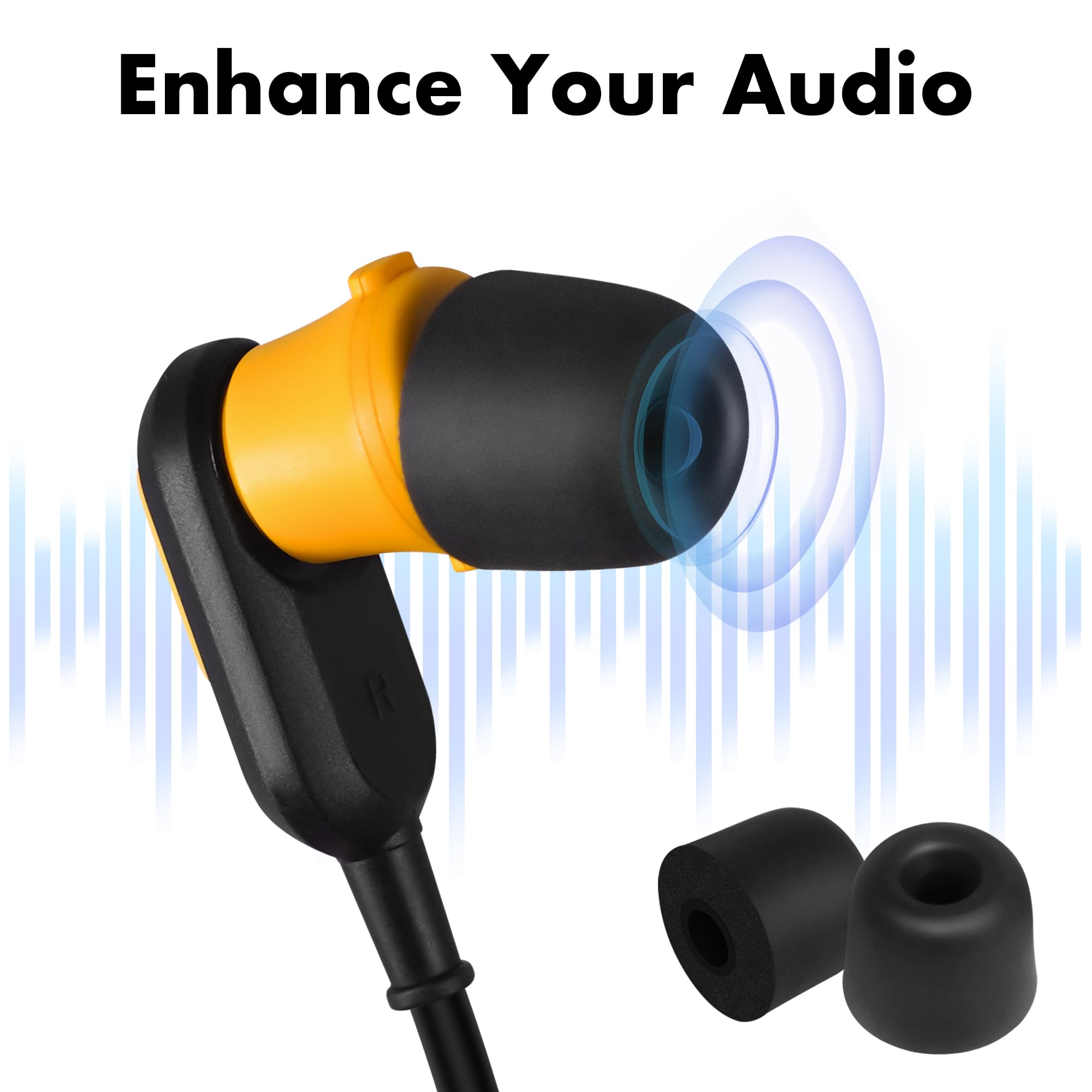 CYBERGUYS - Puntas de espuma viscoelástica de repuesto compatibles con auriculares DEWALT, almohadillas de aislamiento de ruido, almohadillas de repuesto para auriculares intraurales de 5.0 mm a 5.2