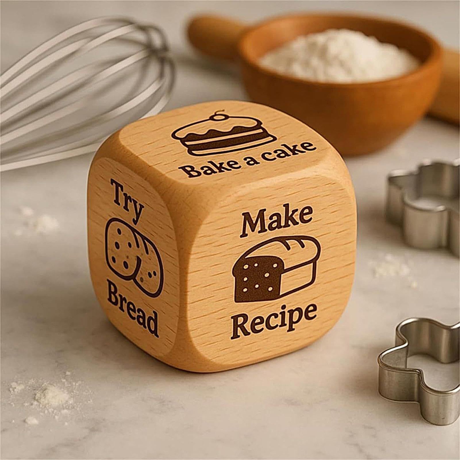 Divertente Ditale per pasticceria, accessorio divertente in legno | con incisione a 6 facce, divertente per cucina, per coppie adulti, , serate di compleanno