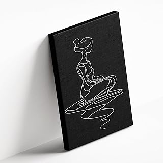 CCCHCY Minimalist Black and White Line Canvas Wall Art, Abstract Modern ...